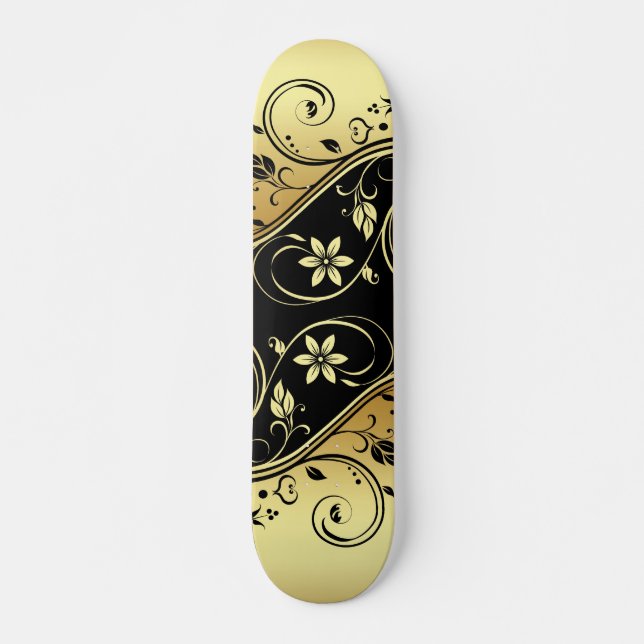 Monopatín floral doble premiado de Scrollwork (Anverso )