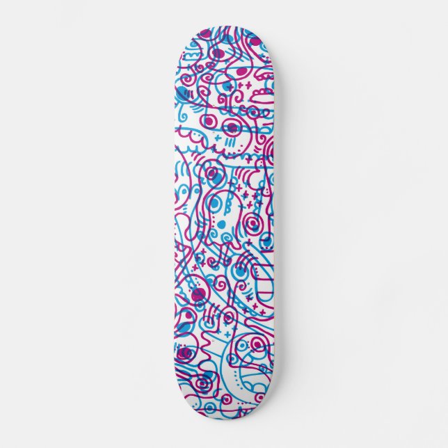 Monopatín fresco con los gráficos locos del (Anverso)