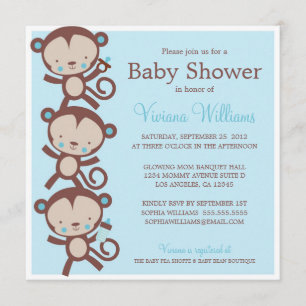 MONOS DE NIÑOS  INVITACIÓN DE BABY SHOWER