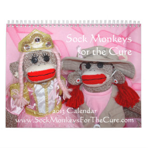 Monos del calcetín para el calendario de pared de