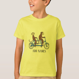 Monos en bicicleta, añadir texto, camiseta