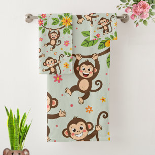 Monos Modernos Felices de Buena Suerte en Verde La