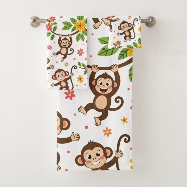 Monos Modernos Felices de Buena Suerte sobre Blanc (In situ)