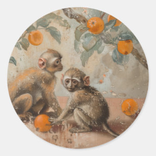 Monos - Pegatinas redondos para el arte de las sát