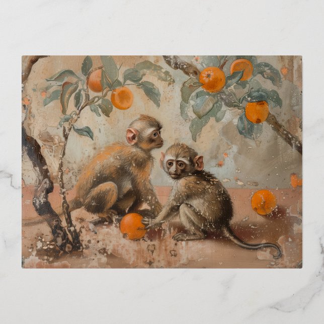 Monos - Postales de Relieve metalizado (Anverso)