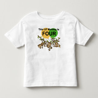 Monos que se balancean 4ª camisetas de cumpleaños
