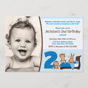 Monos Saltando En La Invitación De Cumpleaños De L