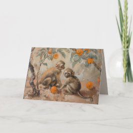 Monos - Tarjeta de Felitación Plegable