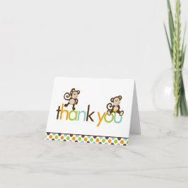 Monos y puntos de polka Gracias Notas