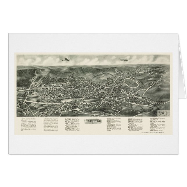 Monroe, mapa panorámico de NY - 1923 (Anverso (Horizontal))