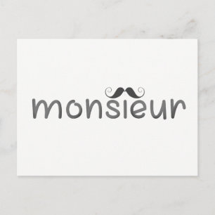 MONSIEUR - Tipografía divertida con postal Mustach