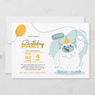 ¡Monster Bash! Invitación de cumpleaños de Duotone