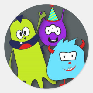 Monster Bash Round Pegatinas