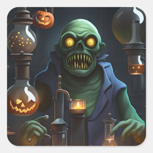 Monster Beakers Pegatinas de Halloween (Anverso)