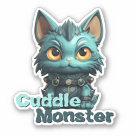 Monster Cat Pegatina - "Cuddle Monster"