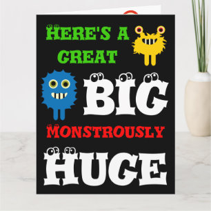 Monster Gran Gran Enorme Enorme 8 x 11 Tarjeta de