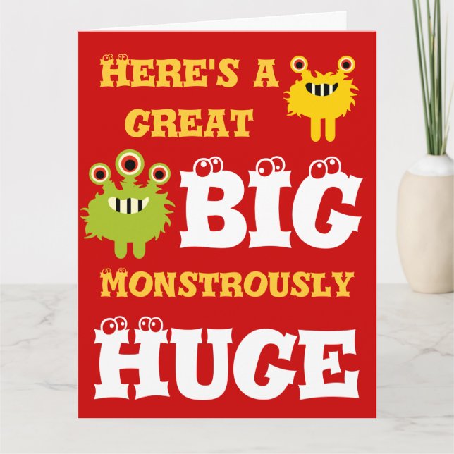 Monster Gran Gran Enorme Enorme 8 x 11 Tarjeta de  (Anverso)