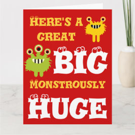 Monster Gran Gran Enorme Enorme 8 x 11 Tarjeta de
