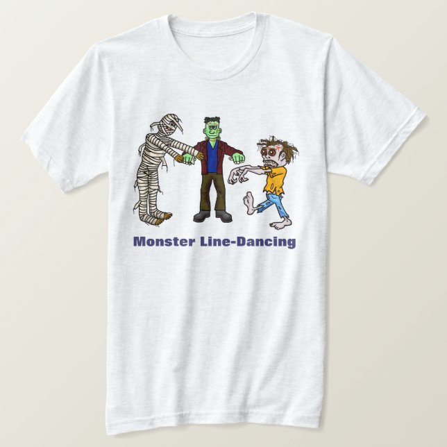 Monster Line Dancing Funny Camiseta Halloween (Anverso del diseño)