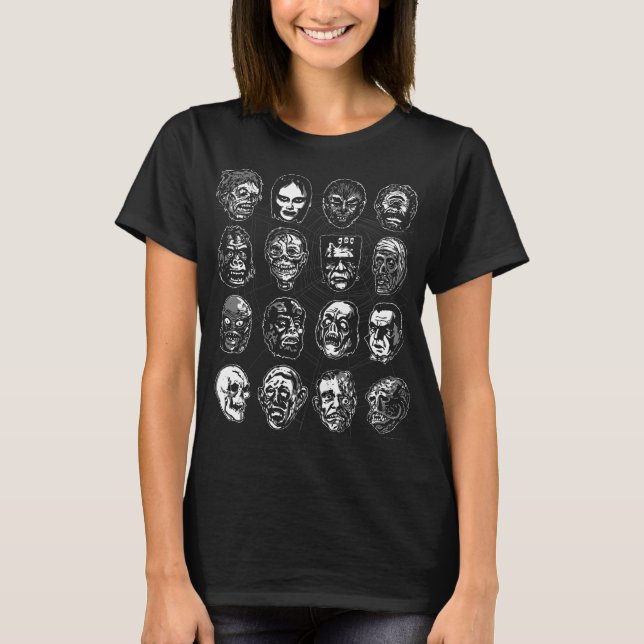 Monster máscaras camiseta de mujeres artísticas (n (Anverso)