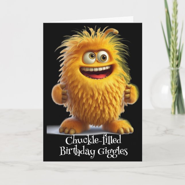 Monster Mayhem... tarjeta de cumpleaños Chuckle Ch (Anverso)