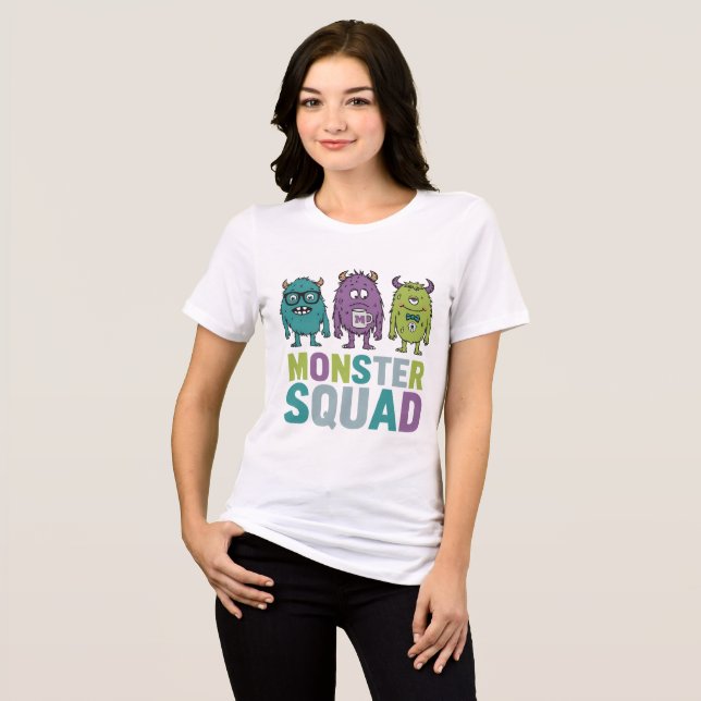Monster Squad divertido lindo camisetas para mujer (Anverso Completo)