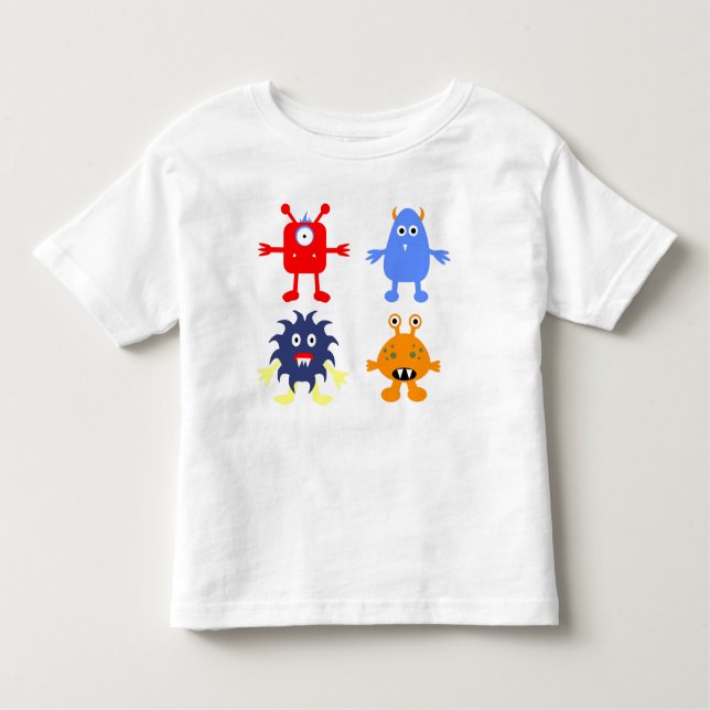 Monster Themed Toddler Fine Jersey T-Shirt (Anverso)
