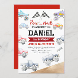 Monster Truck 2ª invitación de cumpleaños