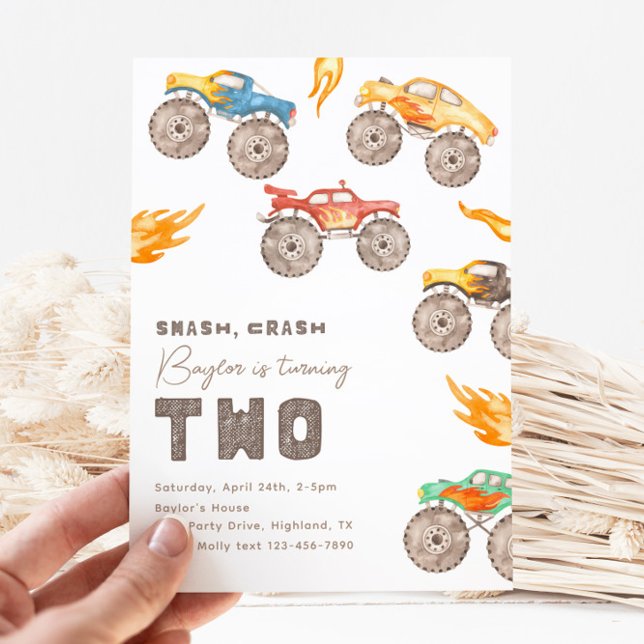 Monster Truck 2ª invitación de cumpleaños | Camion (Subido por el creador)