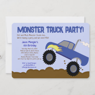 MONSTER TRUCK 5x7 Invitaciones de cumpleaños