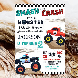 Monster Truck Boy Segunda Invitación a la fiesta d