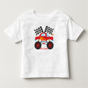 Monster truck de la camiseta del niño del niño
