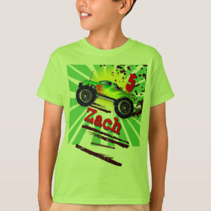 Monster truck fresco con la camiseta de encargo