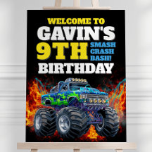 Monster Truck Guay Azul 9.º Signo de bienvenida de