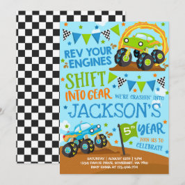 Monster Truck Invitación a Monster Camión Cumpleañ