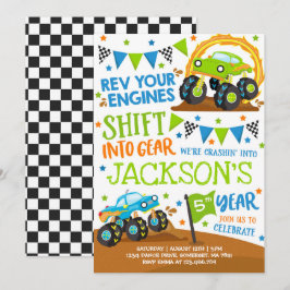 Monster Truck Invitación a Monster Camión Cumpleañ