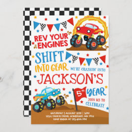 Monster Truck Invitación a Monster Camión Cumpleañ