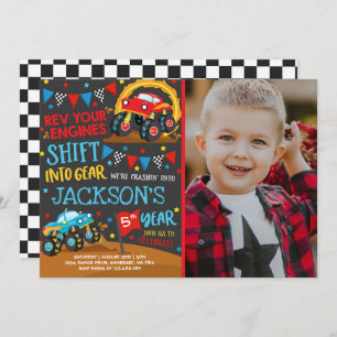 Monster Truck Invitación a Monster Camión Cumpleañ