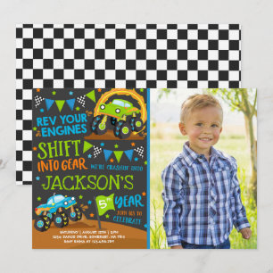 Monster Truck Invitación a Monster Camión Cumpleañ