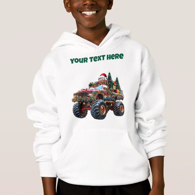 Monster Truck Navidades - Hoodie de niños comestib (Anverso)