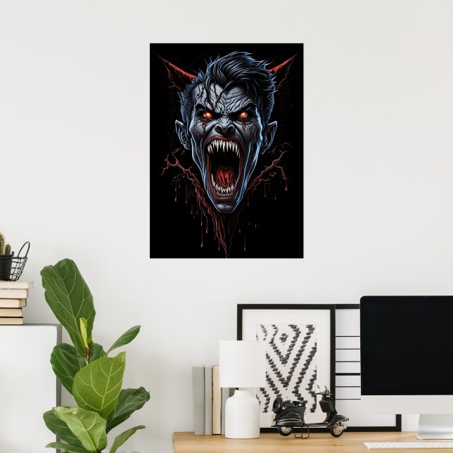 Monster Vampiro miedo Poster Decoración en la pare (Oficina en casa)
