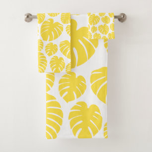 Monstera - Amarillo limón y blanco