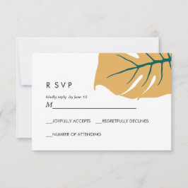 Monstera | Amarillo |  Respuesta de Boda RSVP