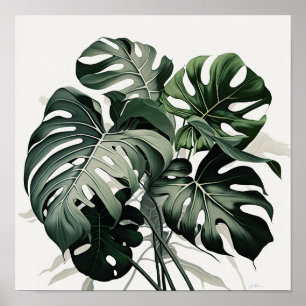 Monstera deja el Poster de impresión de arte