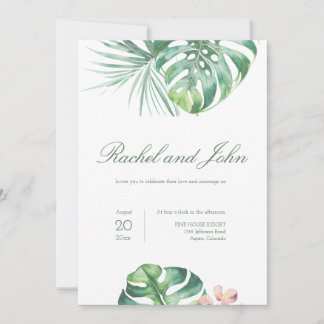 Monstera deja la invitación a la boda tropical