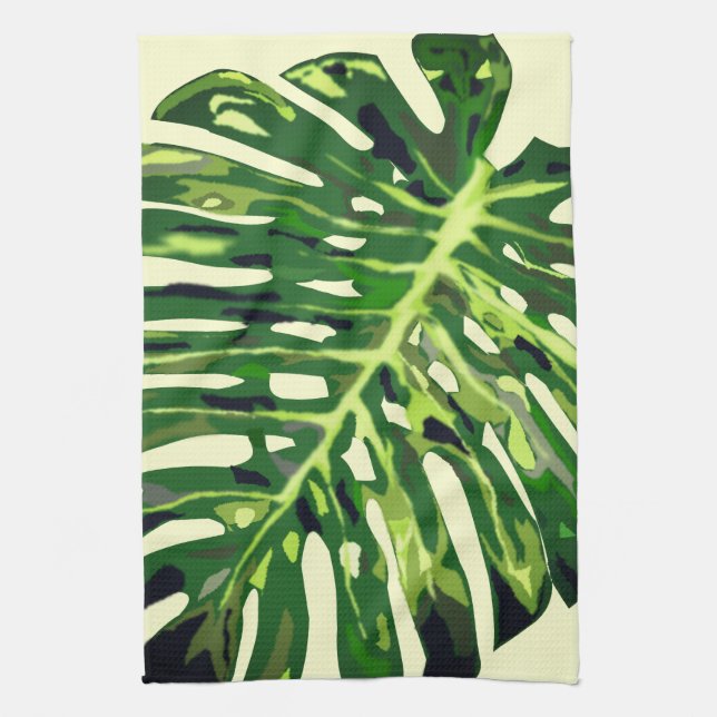 Monstera deja toalla de cocina (Vertical)