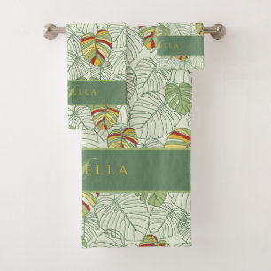 Monstera personalizada deja toalla de jungla