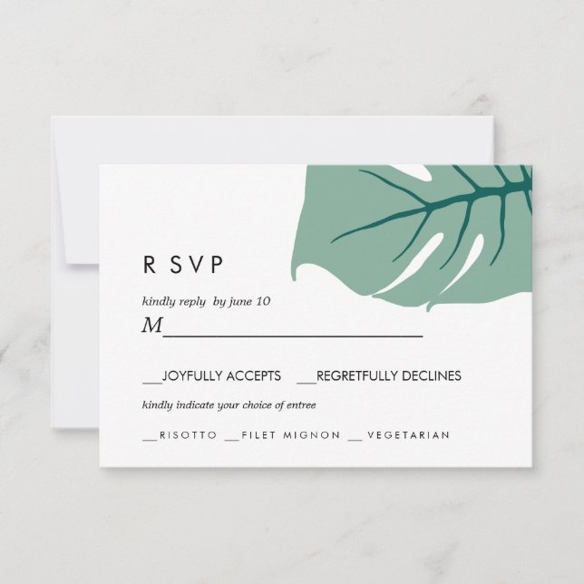 Monstera | Verde | Elección de comida RSVP casera (Anverso)