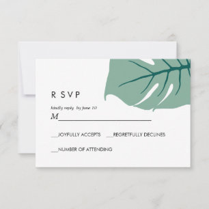 Monstera   Verde    Respuesta de Boda RSVP