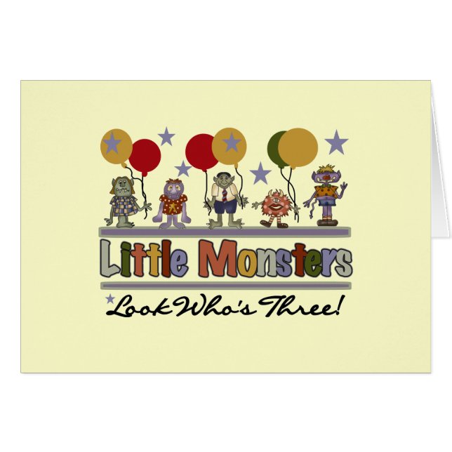 Monstruo 3 camisetas de cumpleaños y regalos (Anverso (Horizontal))